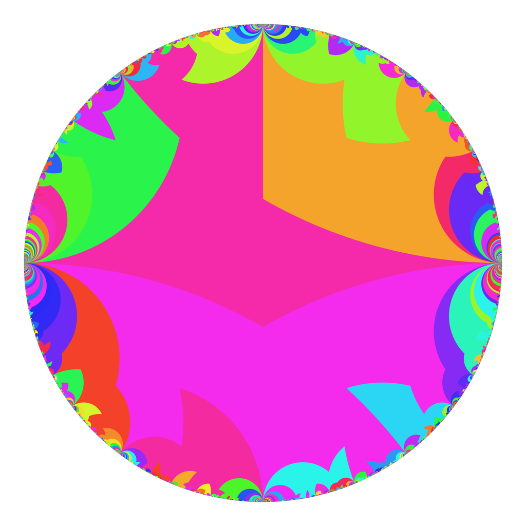 Tiling of the disk model by a fundamental domain for Γ(4).
