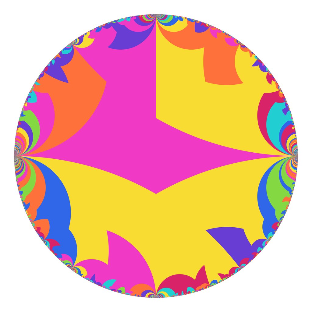 Tiling of the disk model by a fundamental domain for Γ(4).