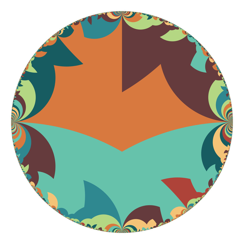 Tiling of the disk model by a fundamental domain for Γ(5).