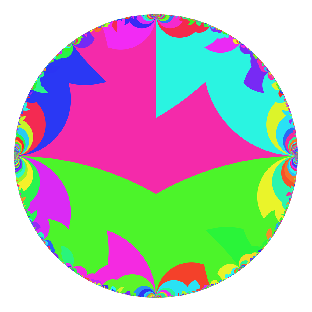 Tiling of the disk model by a fundamental domain for Γ(5).
