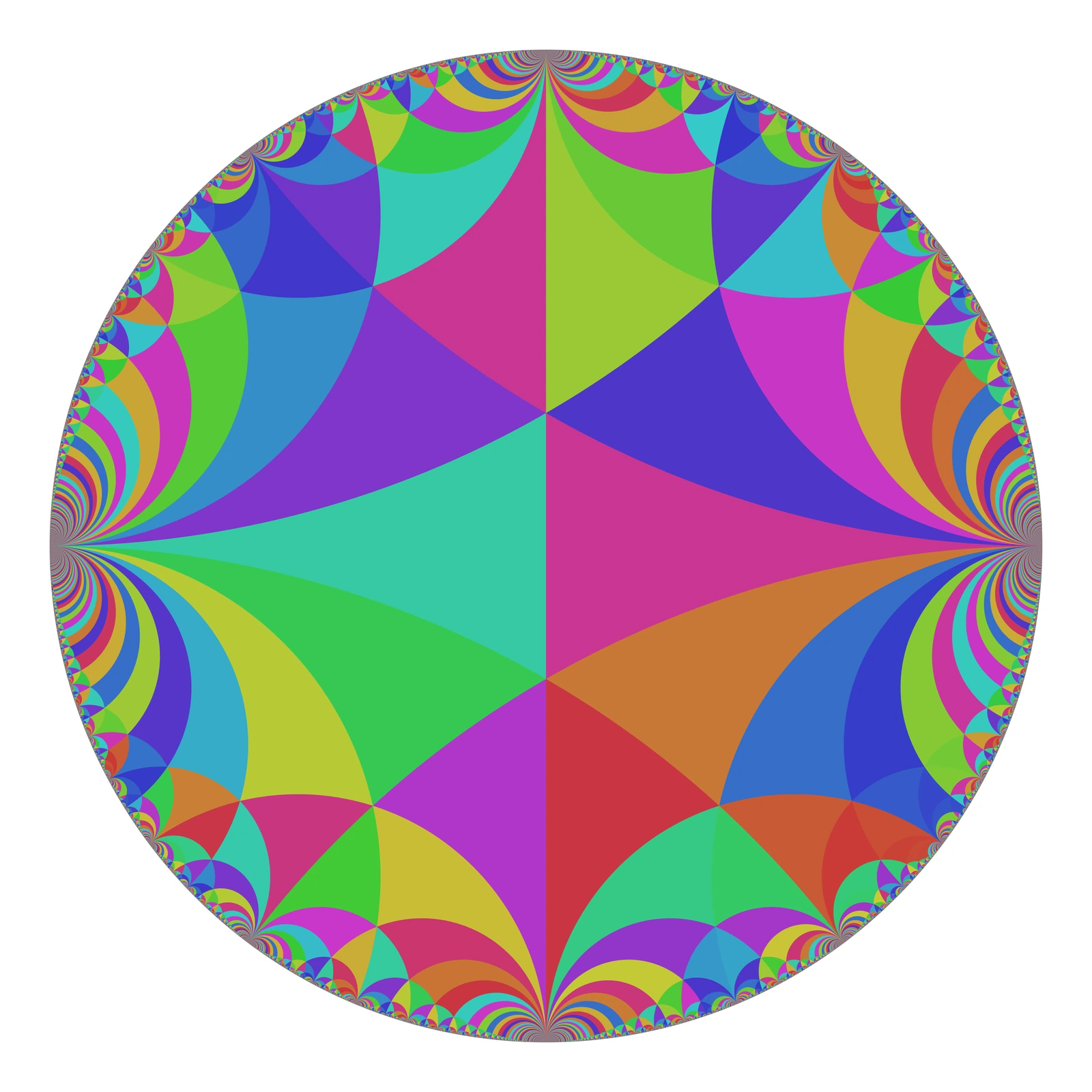 Tiling of the disk model by a fundamental domain for SL₂(ℤ).