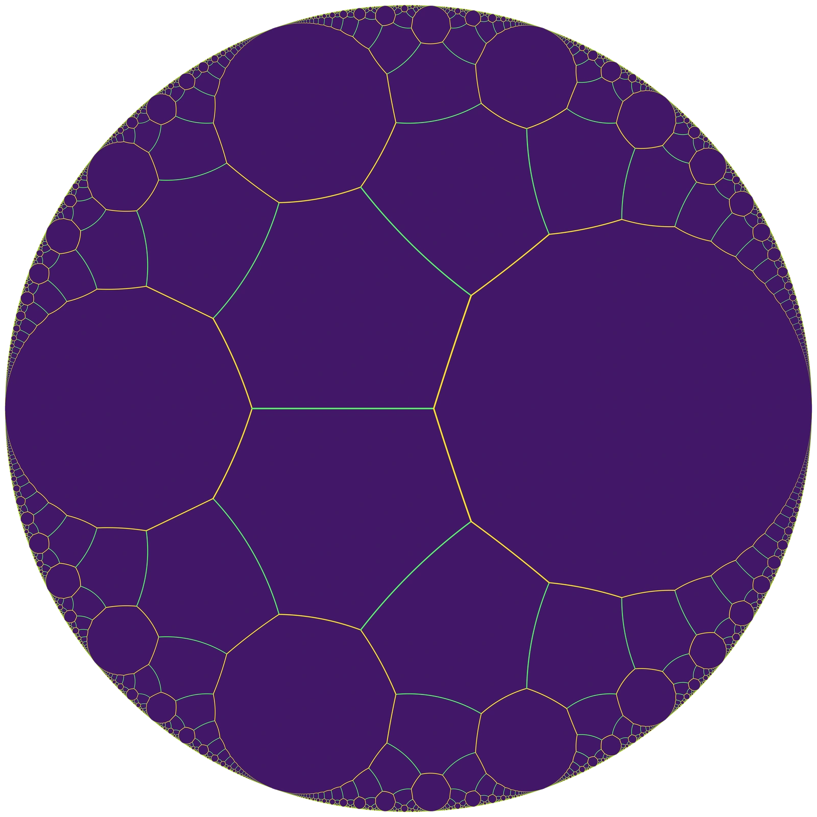 Realisation of SL₂(ℤ) as the orbit of 1/16 in the disk model.