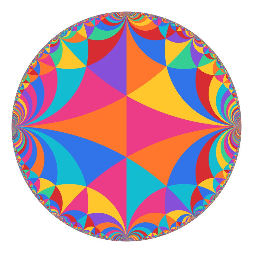 Tiling of the disk model by a fundamental domain for SL₂(ℤ).